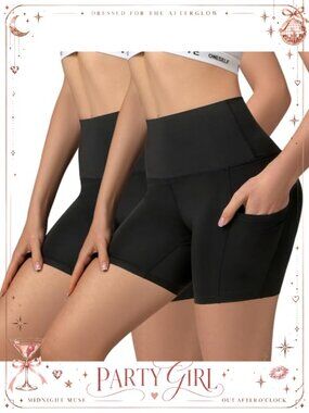 High Waist Biker Shorts 5" Yoga Shorts Tummy Control Athletic Shorts